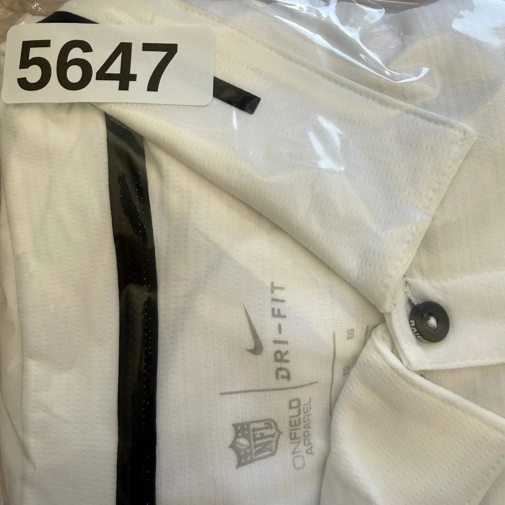 Nike Polo Shirt Mens XL White Las Vegas Raiders NFL Onfield Dri-FIT Long Sleeve